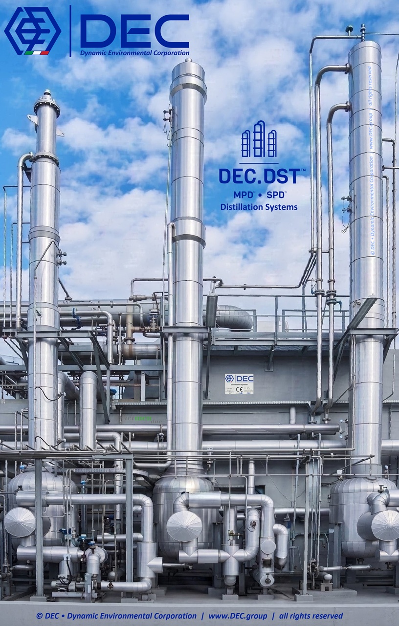 DEC.DST™ • azeotropic distillation systems | DEC • Dynamic Environmental Corporation DEC.DST™ high-purity distilled product quality control