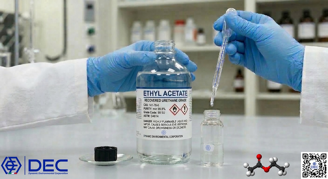 solvent recovery for solvent based lamination, SRU, SRS, SRP, solvent based lamination, laminating, recovered solvent quality, urethane grade ethyl acetate, titration, water content, acidity, acetic acid, ethanol