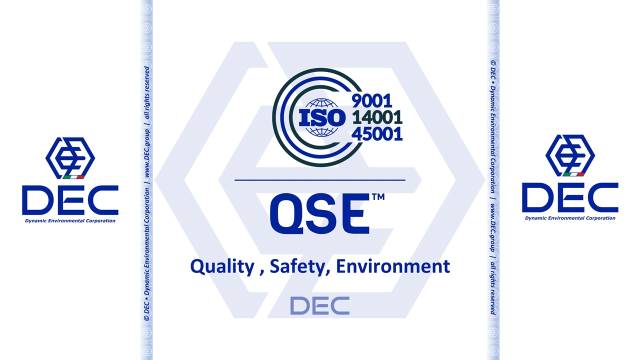 ISO 9001 | ISO 14001 | ISO 45001 | compliance & certifications | DEC • Dynamic Environmental Corporation ISO 9001, ISO 45001, ISO 14001, integrated management systems, holistic approach, risk-based thinking, process-oriented approach, continuous improvement, employee engagement, documentation and communication, enhanced quality, improved safety, responsible environmental practices, cost savings, enhanced competitive advantage, DEC, Dynamic Environmental Corporation, customer satisfaction, reduced costs, improved efficiency, increased productivity, enhanced reputation, commitment to quality, high-quality products and services, proven track record, meet your needs, DEC, Dynamic Environmental Corporation (DEC), DEC IMPIANTI, DEC HOLDING, DEC SERVICE, DEC ENGINEERING, DEC AUTOMATION, DEC LAB, DEC ANALYTICS, DEC Group
