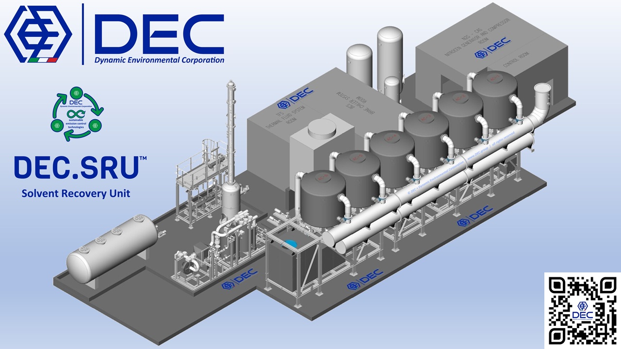 SRU Solvent Recovery Unit - 3d rendering | DEC ENGINEERING, a Business Unit of DEC • Dynamic Environmental Corporation S.p.A. EPC (Engineering, Procurement, Construction), EPCI (Engineering, Procurement, Construction and Installation), Engineering Procurement Construction, Engineering Procurement Construction Installation, lean, on-time, cost-effective, cost-effective solutions, high-quality, services, proven track record, safety, excellence, procurement, contract management, project management, construction, site fabrication, erection, plant retrofitting, plant refurbishment, DEC, Dynamic Environmental Corporation (DEC), DEC IMPIANTI, DEC HOLDING, DEC SERVICE, DEC ENGINEERING, DEC AUTOMATION, DEC LAB, DEC ANALYTICS, DEC Group