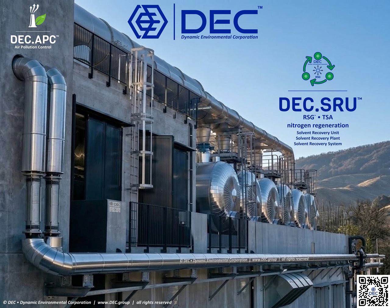 Solvent Recovery Unit (DEC.SRU_CBS™ | Custom Built Systems, RSG™ process), activated carbon | DEC • Dynamic Environmental Corporation MEK recovery, activated carbon Solvent Recovery Unit, solvent recovery, activated carbon, MEK, ketone, ketones, VOC treatment, inert gas regeneration, dehydration, water content, diacetyl, oxidation, spontaneous heating, hot spot, continuous operation, carbon bed adsorption systems, , environmental compliance, sustainable technology, industrial air pollution activated carbon, nitrogen regeneration, air quality improvement, pollution control equipment, DEC, Dynamic Environmental Corporation (DEC), DEC IMPIANTI, DEC HOLDING, DEC SERVICE, DEC ENGINEERING, DEC AUTOMATION, DEC LAB, DEC ANALYTICS, DEC Group