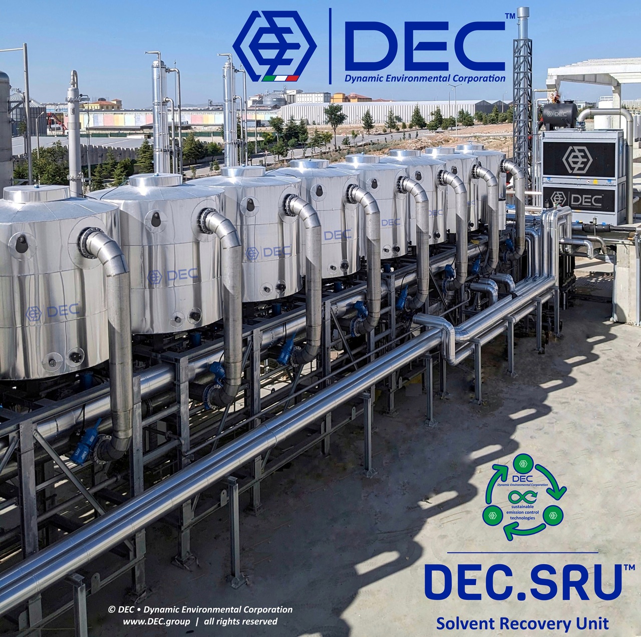 solvent recovery, Solvent Recovery Unit (SRU), Solvent Recovery Plant (SRP), Solvent Recovery System (SRS), solvent recycling, solvent reclamation, solvent recovery process, activated carbon solvent recovery, activated carbon, activated carbon adsorption system, impianto recupero solventi, sistema recupero solventi, unità recupero solventi, VOC recovery, VOC recovery process, VOC abatement, VOC emission control technology, VOC abatement systems, VOC recovery system, VOC recovery equipment, récupération des solvants, récupération des COV, Unité de Récupération des Solvants (URS), recuperación de disolventes, recuperação de solventes, lösemittelrückgewinnung, lösemitteln aus abluftströmen, abluft rückgewinnung anlage (ARA), industrial sustainable VOC control systems, air pollution, emission reduction, industrial emissions, air quality, VOC emission control, VOC abatement, pollution control, sustainable manufacturing, emission control technologies, VOC treatment, VOC capture, industrial hygiene, regulatory compliance, decarbonization, decarbonize, GHG, CO2, green technology, clean air solutions, pollution prevention, sustainable practices, energy efficiency, low emission systems, process optimization, environmental compliance, environmental impact, industrial ventilation, VOC management, sustainable engineering, eco-friendly solutions, adsorbent, adsorbent regeneration, nitrogen, steam, vacuum, VOC recovery, solvent purification, air purification, air filtration, industrial air pollution control, air pollution control, environmental sustainability, economic responsibility, environmental responsibility, social responsibility, green technology, circular economy, composti organici volatili (COV), volatile organic compounds (VOC), composés organiques volatils (COV), compuestos orgánicos volátiles (COV), compostos orgânicos voláteis (COV), flüchtigen organischen Verbindungen, Smart Modular System (SMS), Custom Built System (CBS), engineering, sustainable, innovation, Best Available Technique (BAT), BAT reference documents (BREF), Industrial Emissions Directive (IED), distillation, solvent distillation, activated carbon, adsorption, desorption, distillation, residual, oxygen, LEL monitoring, engineering, supply, turnkey, low carbon emissions, ultra low emission process (ULEP), green deal, carbon reduction, low carbon, carbon neutrality, near-zero emission (NZE), near zero, net zero, net-zero emissions, greenhouse gas mitigation, carbon footprint, carbon capture and storage (CCS), green house gas (GHG), CO2, chemical recycling, recycling, sustainability solutions, sustainability, reclaiming, carbon offset, circular economy, climate change, climate policy, climate action, environmental challenges, sustainable development, sustainability roadmap, solvent compatibility, efficiency, return of investment, ROI, cost, savings, cost reduction, Triple Bottom Line (TBL), Environmental Social Corporate Governance (ESG), DEC, Dynamic Environmental Corporation, DEC IMPIANTI, DEC HOLDING, DEC SERVICE, DEC ENGINEERING, DEC AUTOMATION, DEC LAB, DEC ANALYTICS, DEC Group