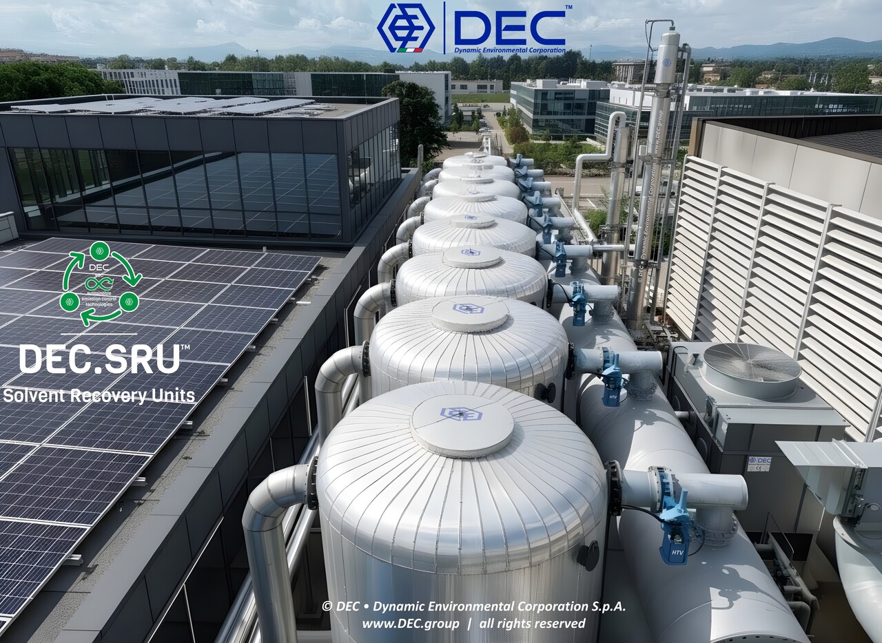DEC.SRU™ full electric solvent recovery (SMS™ series | Smart Modular Systems), activated carbon, RSX™ nitrogen regeneration | DEC • Dynamic Environmental Corporation e-SRU, solvent recovery, all-electric SRU, zero emissions, VOC recovery, renewable energy, sustainable VOCs, GHG-free, carbon regeneration, green technology, net zero, solvent recycling, DEC, Dynamic Environmental Corporation (DEC), DEC IMPIANTI, DEC HOLDING, DEC SERVICE, DEC ENGINEERING, DEC AUTOMATION, DEC LAB, DEC ANALYTICS, DEC Group