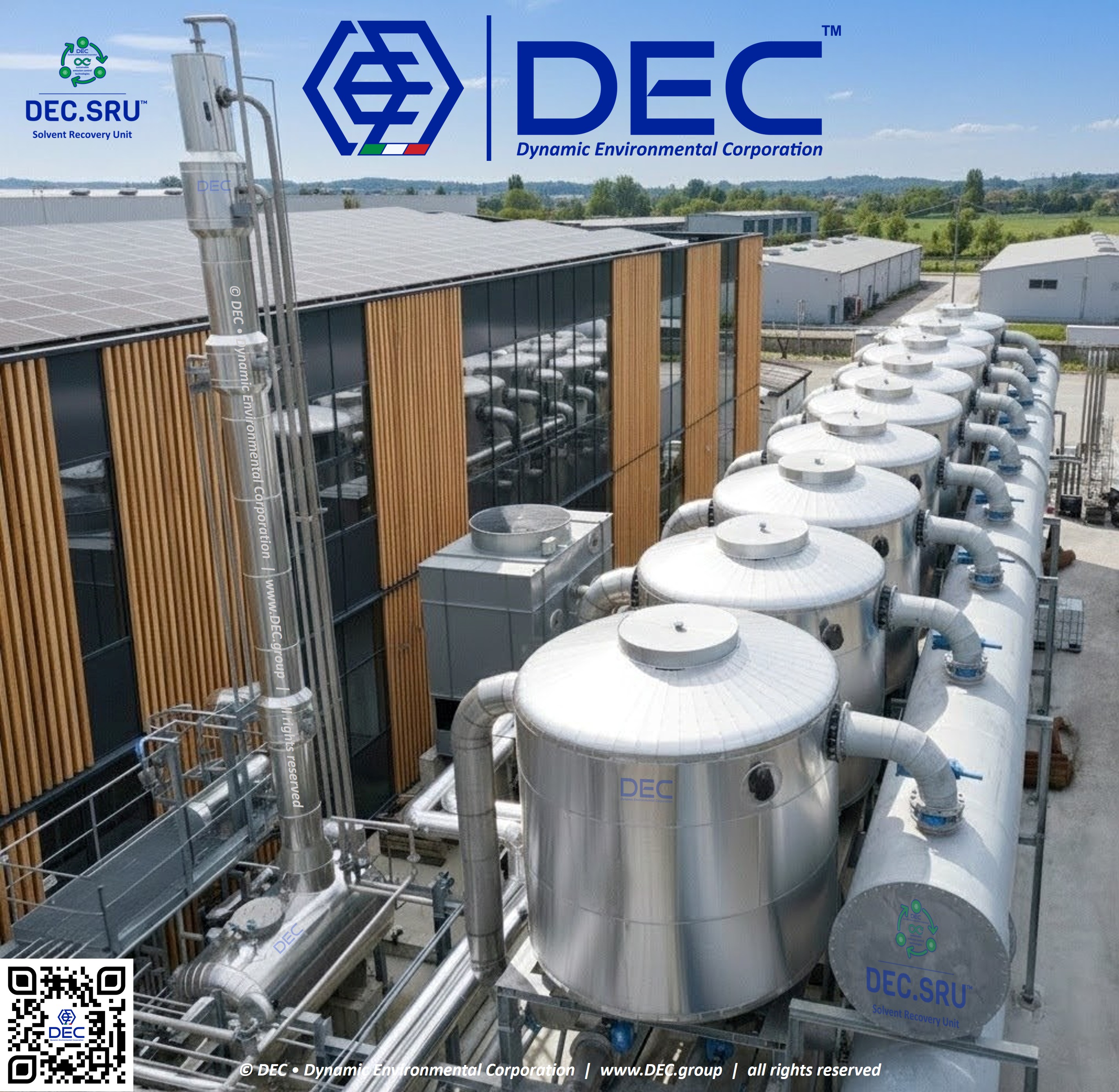 Impianto Recupero Solvente DEC.SRU™ modulare installato in azienda di packaging flessibile