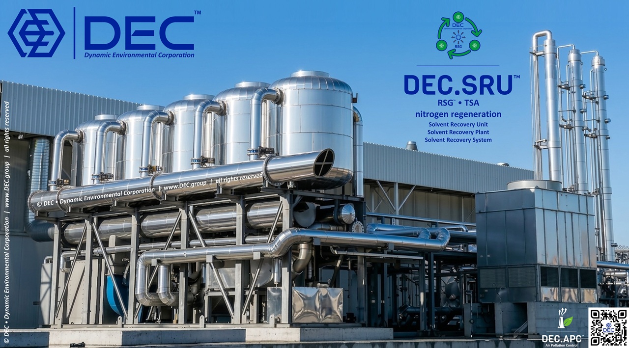 solvent recovery, solvent recovery unit (SRU), solvent recovery plant (SRP), solvent recovery system (SRS), activated carbon solvent recovery, active carbon solvent recovery plant, activated carbon adsorption with solvent recovery, Nitrogen regeneration, inert gas regeneration, N2 regeneration, TSA, thermal swing adsorption, steamless regeneration, dry regeneration, carbon bed regeneration, solvent desorption, impianto recupero solventi ad azoto, impianto recupero solventi, sistema recupero solventi, unità recupero solventi, récupération des solvants, récupération des COV, recuperación de disolventes, recuperação de solventes, lösemittelrückgewinnung, lösemitteln aus abluftströmen, solvent condensation, RSG, RSX, SRU, SRS, SRP, in situ, industrial sustainable VOC control systems, volatile organic compounds, VOC emission control, air pollution, emission reduction, environmental sustainability, industrial emissions, air quality, VOC abatement, pollution control, sustainable manufacturing, emission control technologies, VOC treatment, regulatory compliance, decarbonization, decarbonize, GHG, CO2, green technology, clean air solutions, pollution prevention, sustainable practices, energy efficiency, low emission systems, process optimization, environmental impact, industrial ventilation, VOC management, sustainable engineering, eco-friendly solutions, adsorbent, activated carbon, Nitrogen, N2, inert gas, steam, vacuum, VOC recovery, air purification, air filtration, industrial air pollution control, composti organici volatili (COV), volatile organic compounds (VOC), composés organiques volatils (COV), compuestos orgánicos volátiles (COV), compostos orgânicos voláteis (COV), flüchtigen organischen Verbindungen (FOV), environmental sustainability, economic responsibility, environmental responsibility, social responsibility, green technology, circular economy, thermal oxidation, distillation, LEL monitoring, Flexible packaging, Engineering, Supply, Turnkey, Sustainable, Innovation, DEC, Dynamic Environmental Corporation (DEC), DEC IMPIANTI, DEC HOLDING, DEC SERVICE, DEC ENGINEERING, DEC AUTOMATION, DEC LAB, DEC ANALYTICS, DEC Group