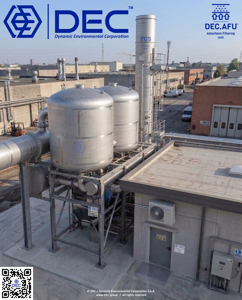 DEC.XFU_AFU™ • adsorbent filtering unit | DEC • Dynamic Environmental Corporation DEC.XFU_AFU™ secondary stage guard bed filter downstream of direct condensation