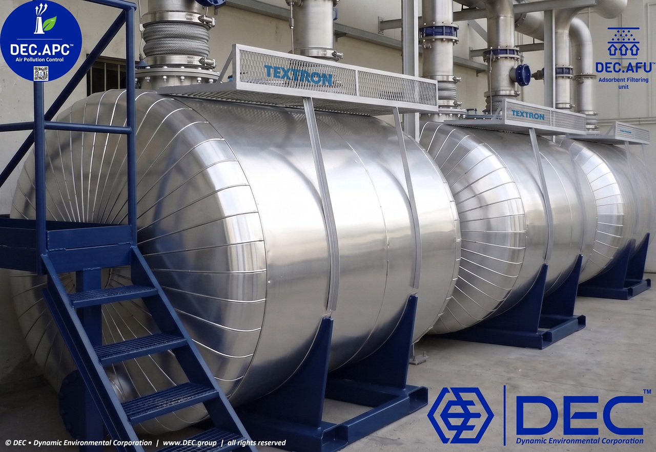 DEC.XFU_AFU™ • adsorbent filtering unit | DEC • Dynamic Environmental Corporation DEC.XFU_AFU™ activated carbon adsorption mobile adsorbers, coupled with a centralized RSG™ regeneration system