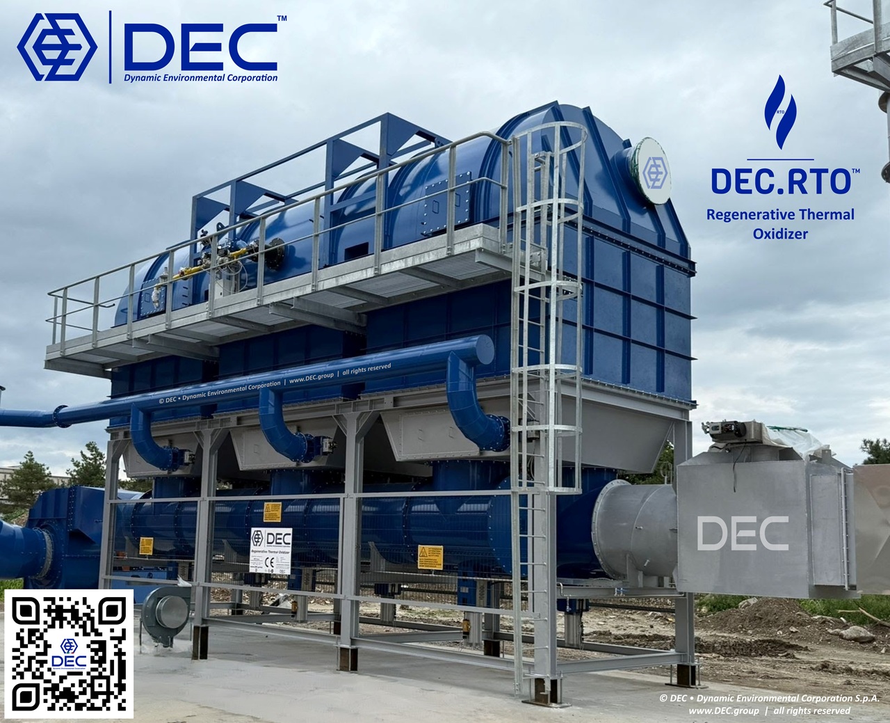 Regenerative Thermal Oxidizer, RTO, thermal oxidizer, thermal incinerator, oxidation equipment, Recuperative Thermal Oxidizer, Oxydateur Thermique Régénératif, Oxidación Térmica Regenerativa, Regenerativ-Thermische Oxidation, GHG, CO2, NOx, CO, N2O, direct-fired thermal oxidizer, afterburner, air pollution control, industrial exhaust treatment, Volatile Organic Compounds (VOCs), Hazardous Air Pollutants (HAPs), emission control system, pollution abatement, combustion chamber, destruction efficiency, Heat recovery, Exhaust gas treatment, Industrial emissions control, Energy efficiency, Furnaces, XTO, TOX, VOC, HAP, used Thermal Oxidizer, Thermal Oxidation, Thermal Oxidizer Service, Thermal Oxidizer Repair, Thermal Oxidizer Maintenance, oxidiser, MACT, BACT, RACT, EPA, Title V Permit, Destruction Efficiency, 99% Destruction Efficiency, Combustion, Combustion Controls, environmental services, DEC, Dynamic Environmental Corporation, DEC IMPIANTI, DEC HOLDING, DEC SERVICE, DEC ENGINEERING, DEC AUTOMATION, DEC LAB, DEC ANALYTICS, DEC Group