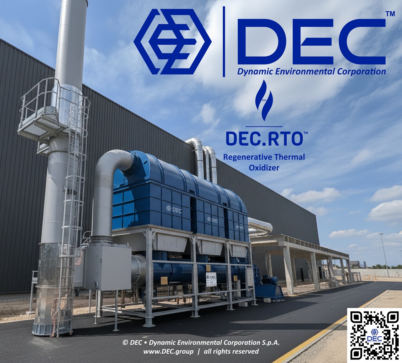 DEC.XTO_RTO™ Regenerative Thermal Oxidizer installed at a flexible packaging site in Italy