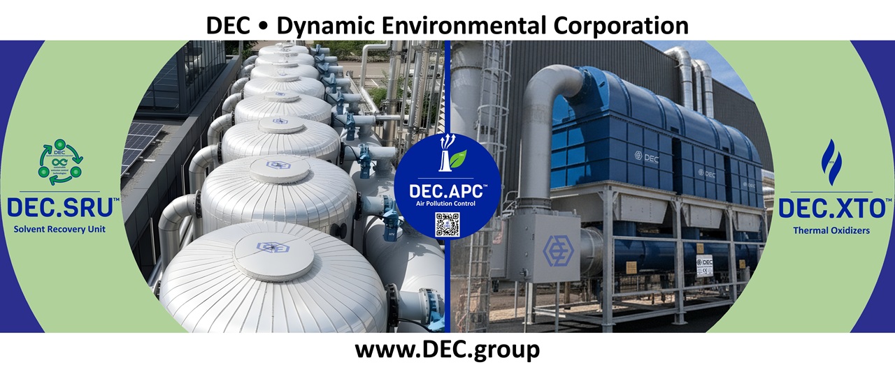 advanced industrial Air Pollution Control technologies (APC) | solvent recovery | thermal oxidizer | DEC • Dynamic Environmental Corporation VOC emission control, APC air pollution control, solvent recovery, thermal oxidation, rotary bed concentrators, industrial emission control, emission control technologies, sustainable environmental solutions, environmental control systems, air pollution control, industrial solvent recovery, environmental engineering solutions, emission reduction technology, sustainable industrial technology, activated carbon solvent recovery, inert gas solvent recovery, customized VOC emission control systems, environmental compliance, sustainable technology, industrial air pollution, activated carbon, nitrogen regeneration, air quality improvement, pollution control equipment, VOC abatement systems, DEC, Dynamic Environmental Corporation (DEC), DEC IMPIANTI, DEC HOLDING, DEC SERVICE, DEC ENGINEERING, DEC AUTOMATION, DEC LAB, DEC ANALYTICS, DEC Group