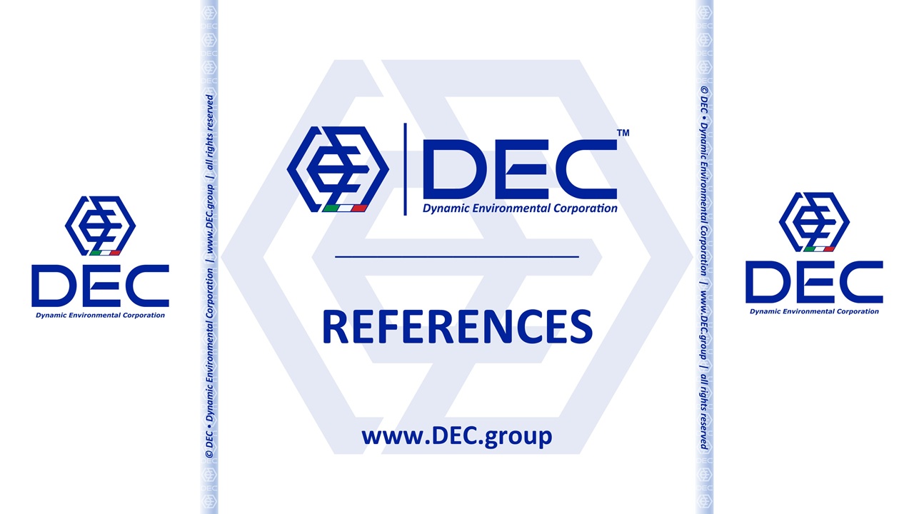 Our References | Trusted by Leaders | DEC • Dynamic Environmental Corporation references, customer satisfaction, trust, most referenced, sustainable VOC control, emission control systems, solvent recovery, thermal oxidizer, rotary bed concentrator, environmental technology, industrial sustainability, VOC abatement, green engineering, industrial air pollution solutions, DEC, Dynamic Environmental Corporation (DEC), DEC IMPIANTI, DEC HOLDING, DEC SERVICE, DEC ENGINEERING, DEC AUTOMATION, DEC LAB, DEC ANALYTICS, DEC Group
