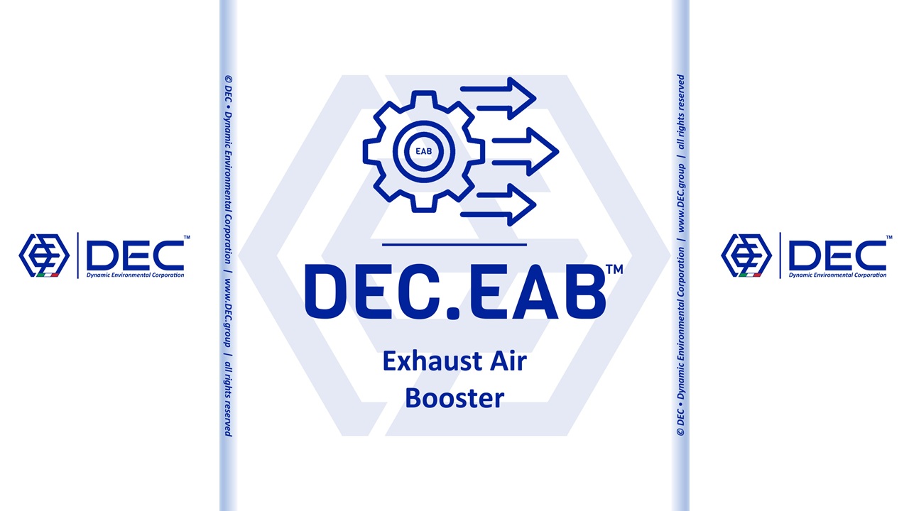 Exhaust Air Booster, Integrated Suction Control, VOC abatement, solvent-laden air, SLA, exhaust air management, industrial ventilation, air pollution control, distant machines, suction control, flow regulation damper, airflow optimization, pressure regulation, EAB, DEC.EAB, ISC, DEC.ISC, FRD, DEC.FRD, AIP, DEC.AIP, DEC, Dynamic Environmental Corporation (DEC), DEC IMPIANTI, DEC HOLDING, DEC SERVICE, DEC ENGINEERING, DEC AUTOMATION, DEC LAB, DEC ANALYTICS, DEC Group