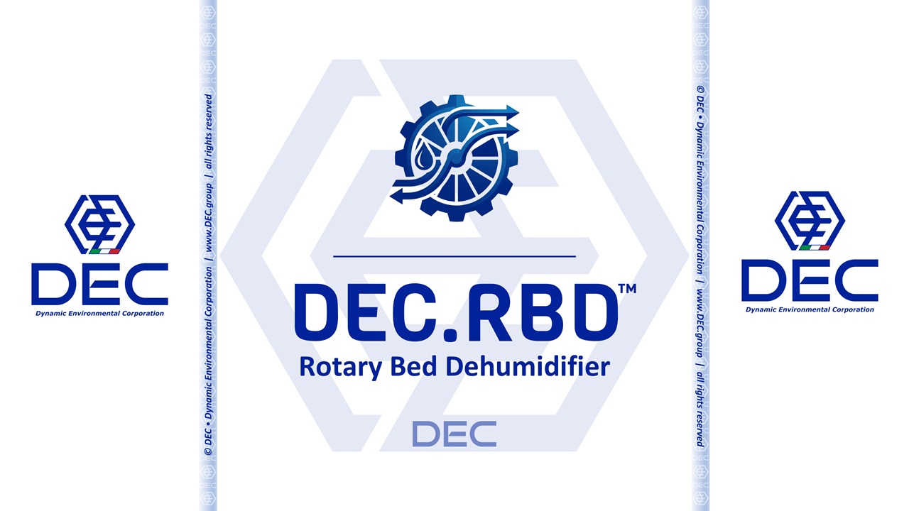 DEC.RBD™ • Rotary Bed Dehumidifier | DEC • Dynamic Environmental Corporation DEC.RBD™ Rotary Bed Dehumidifier brand illustration