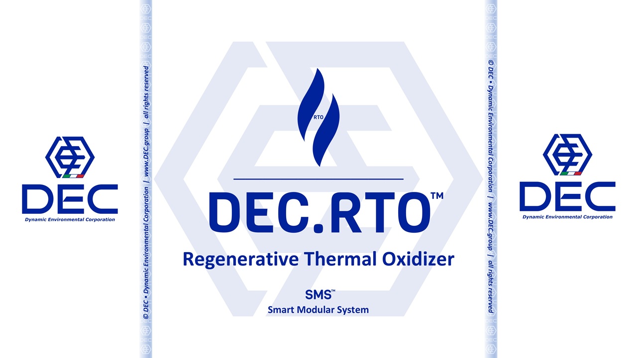 DEC.RTO™ • Regenerative Thermal Oxidizers | DEC • Dynamic Environmental Corporation S.p.A. Regenerative Thermal Oxidizer, RTO, VOC control, air pollution control, smart RTO, modular RTO, compact RTO, scalable RTO, thermal efficiency, industrial air treatment, pollution abatement, ceramic media RTO, energy-efficient RTO, VOC destruction, thermal oxidizer, thermal incinerator, oxidation equipment, Recuperative Thermal Oxidizer, Oxydateur Thermique Régénératif, Oxidación Térmica Regenerativa, Regenerativ-Thermische Oxidation, GHG, CO2, NOx, CO, N2O, direct-fired thermal oxidizer, afterburner, industrial exhaust treatment, Volatile Organic Compounds (VOCs), Hazardous Air Pollutants (HAPs), emission control system, combustion chamber, destruction efficiency, Heat recovery, Exhaust gas treatment, Industrial emissions control, Energy efficiency, Furnaces, XTO, TOX, VOC, HAP, used Thermal Oxidizer, Thermal Oxidation, Thermal Oxidizer Service, Thermal Oxidizer Repair, Thermal Oxidizer Maintenance, oxidiser, MACT, BACT, RACT, EPA, Title V Permit, 99% Destruction Efficiency, Combustion, Combustion Controls, environmental services, DEC, Dynamic Environmental Corporation (DEC), DEC IMPIANTI, DEC HOLDING, DEC SERVICE, DEC ENGINEERING, DEC AUTOMATION, DEC LAB, DEC ANALYTICS, DEC Group