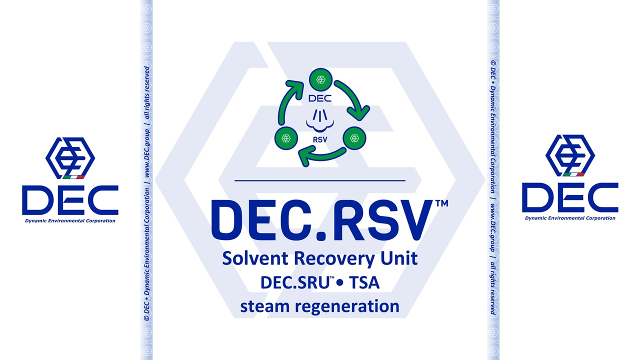 Solvent Recovery Unit, Solvent Recovery System, Solvent Recovery Plant, SMS, Smart Modular System, CBS, Custom Built System, activated carbon solvent recovery, steam regeneration, solvent recovery, activated carbon, VOC recovery, Air purification, Air filtration, Industrial air pollution control, VOC emission control, Environmental sustainability, Green technology, steam regeneration, steam desorption, Thermal swing adsorption, Carbon bed regeneration, Solvent desorption, Solvent condensation, RSV, in situ, DEC, Dynamic Environmental Corporation (DEC), DEC IMPIANTI, DEC HOLDING, DEC SERVICE, DEC ENGINEERING, DEC AUTOMATION, DEC LAB, DEC ANALYTICS, DEC Group
