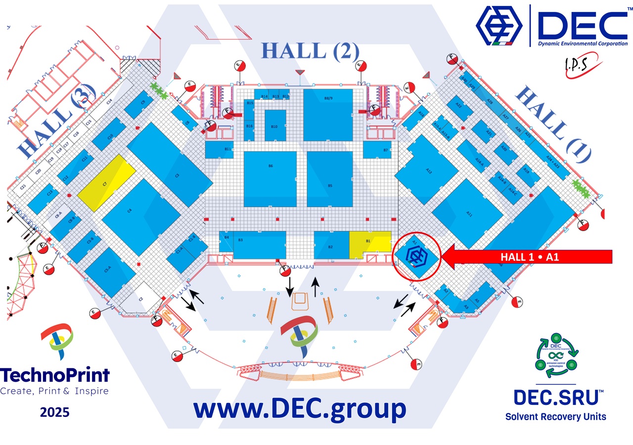 TechnoPrint, Techno Print, Egypt, Cairo International Convention Center, printing exhibition, packaging industry, VOC emission control, sustainable solutions, green printing, environmental technology, industrial air purification, VOC emission control, solvent recovery, thermal oxidation, rotary bed concentrators, industrial emission control, emission control technologies, sustainable environmental solutions, environmental control systems, air pollution control, industrial solvent recovery, environmental engineering solutions, emission reduction technology, sustainable industrial technology, activated carbon solvent recovery, inert gas solvent recovery, customized VOC emission control systems, environmental compliance, sustainable technology, industrial air pollution, activated carbon, nitrogen regeneration, air quality improvement, pollution control equipment, VOC abatement systems, DEC, Dynamic Environmental Corporation (DEC), DEC IMPIANTI, DEC HOLDING, DEC SERVICE, DEC ENGINEERING, DEC AUTOMATION, DEC LAB, DEC ANALYTICS, DEC Group